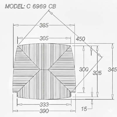 Ιταλική Ψάθα για καρέκλα καφενείου 33X39 C6969